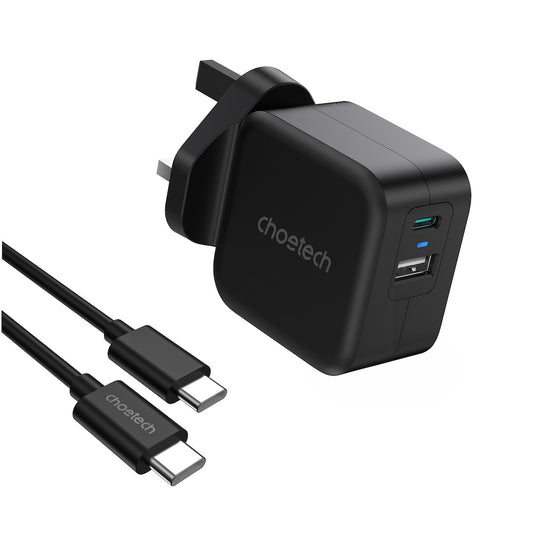 Choetech GaN USB A+C Wall Charger with C to C Cable