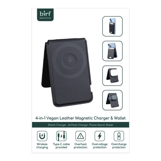 Birf 4-in-1 Vegan Leather Magnetic Charger & Wallet