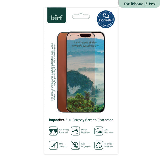 Birf ImpacPro Full Privacy Screen Protector for iPhone 16 Series
