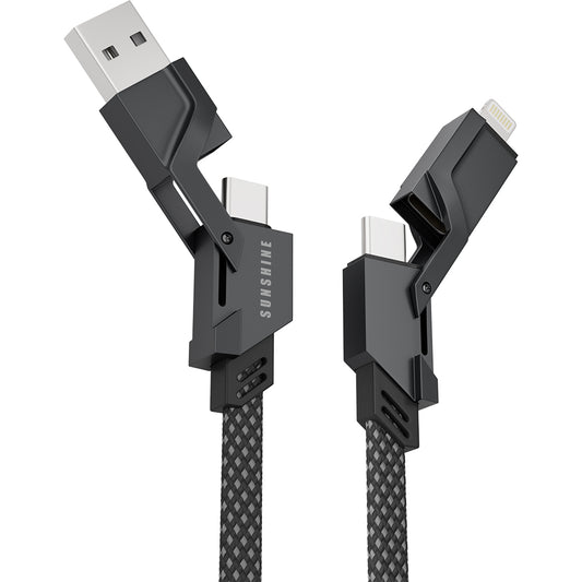 Sunshine 4-in-1 60W Zinc Alloy Fast Charge Cable