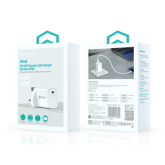 DEVIA Ultra6 PD40W Dynamic GaN Charger 60W Max