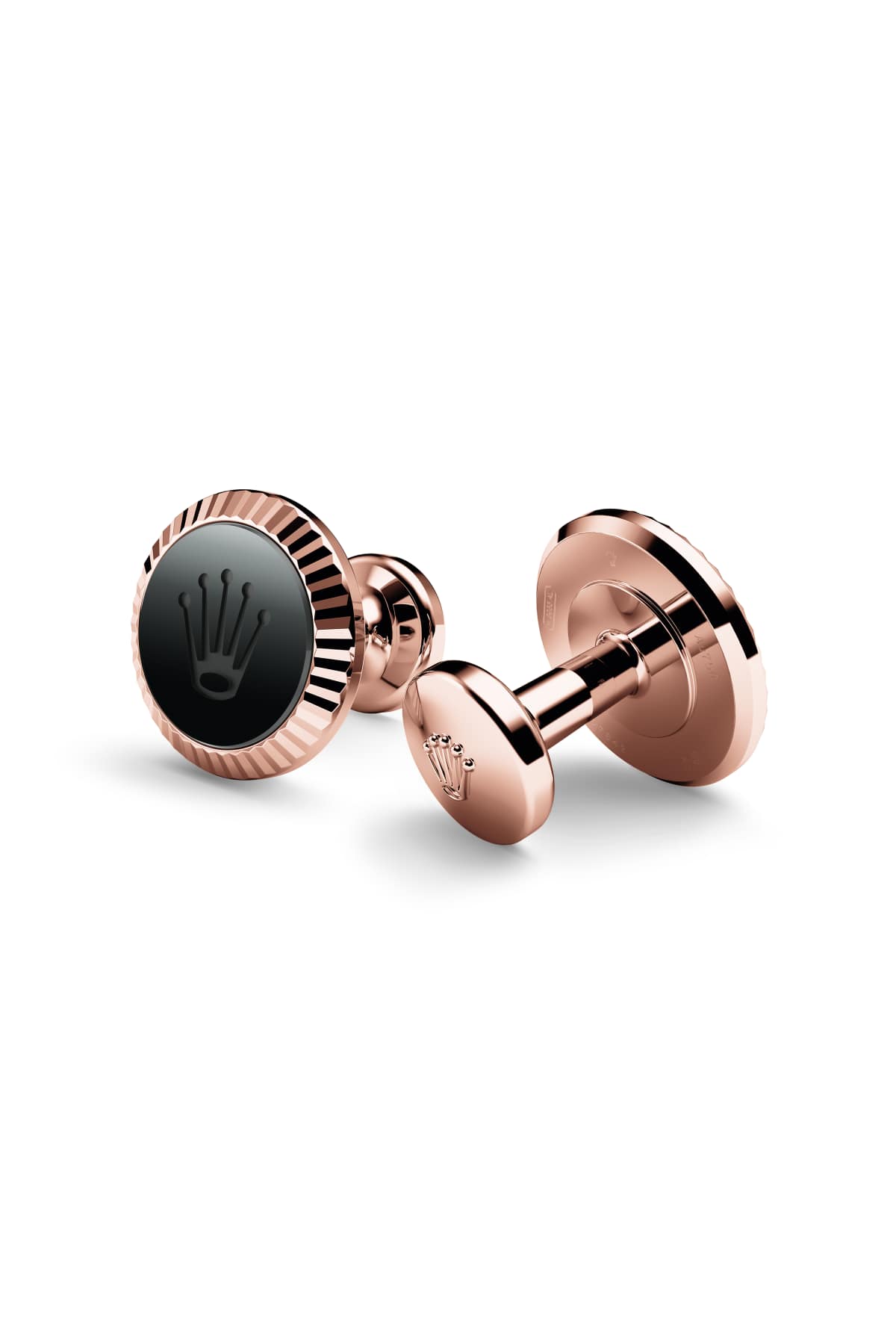 Rolex ‘Fluted’ cufflinks A1035 - Everose gold and ceramic