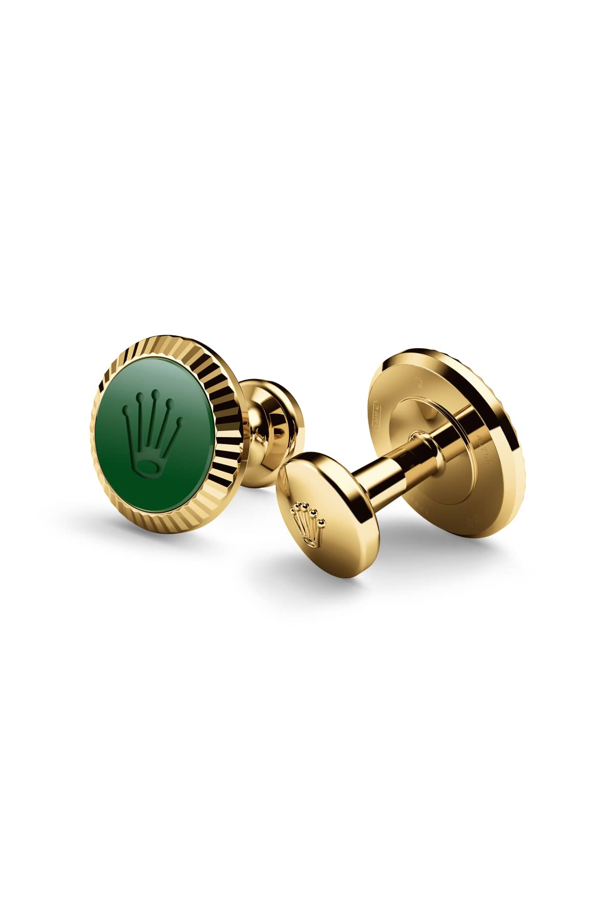 Rolex ‘Fluted’ cufflinks A1038 - Yellow gold and ceramic