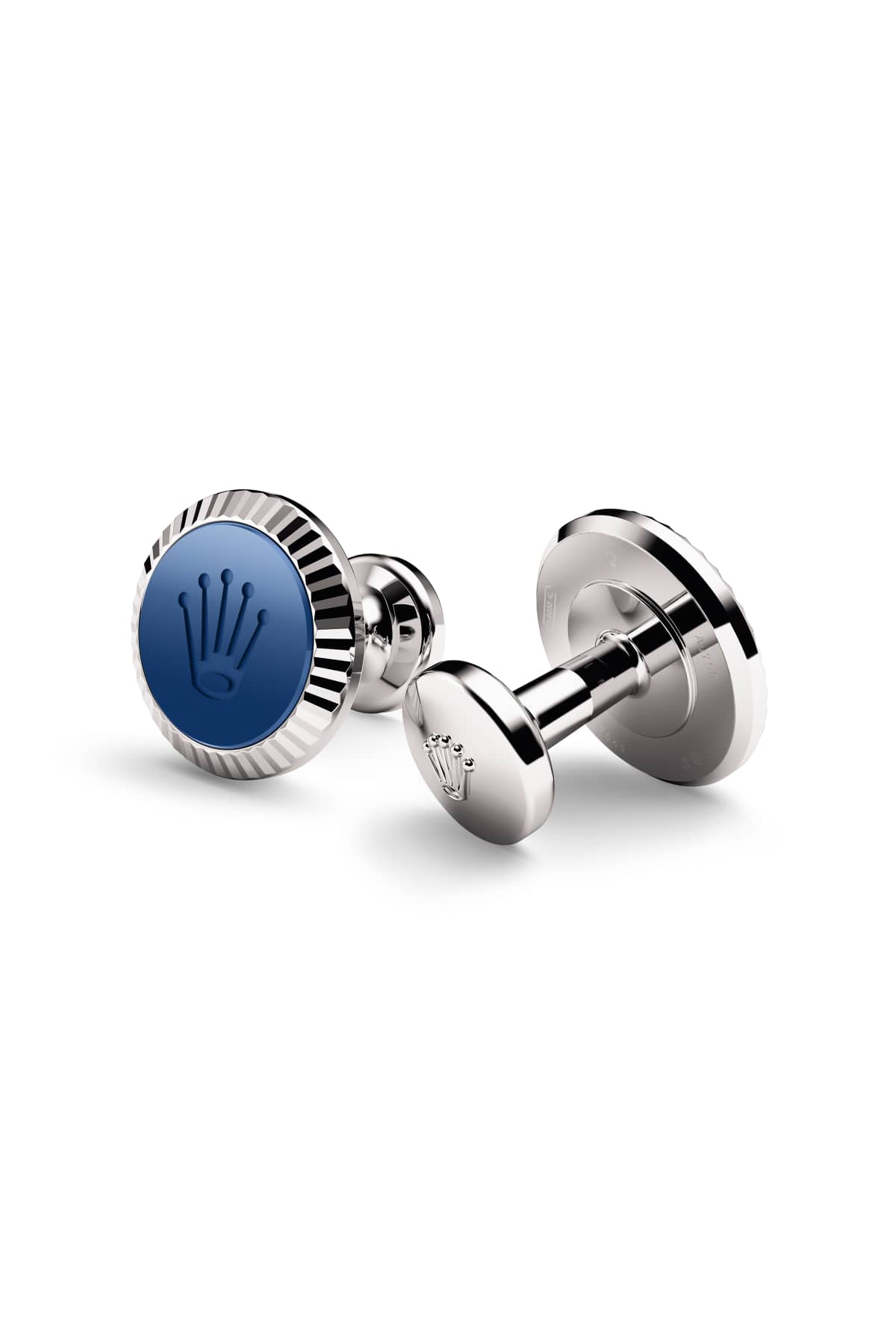 Rolex ‘Fluted’ cufflinks A1039 - White gold and ceramic