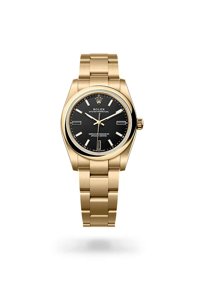 Rolex Oyster Perpetual 34 124208-0001 - Oyster, 34 mm, yellow gold