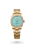 Rolex Oyster Perpetual 34 124248RBR-0002 - Oyster, 34 mm, yellow gold and diamonds