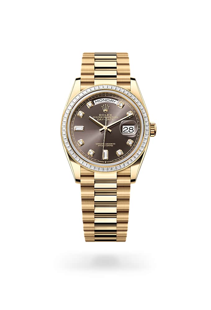 Rolex Day-Date 36 128398TBR-0006 - Oyster, 36 mm, yellow gold and diamonds