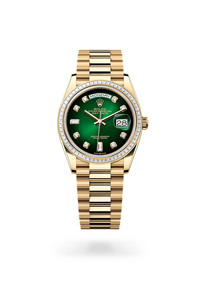 Rolex Day-Date 36 128398TBR-0008 - Oyster, 36 mm, yellow gold and diamonds