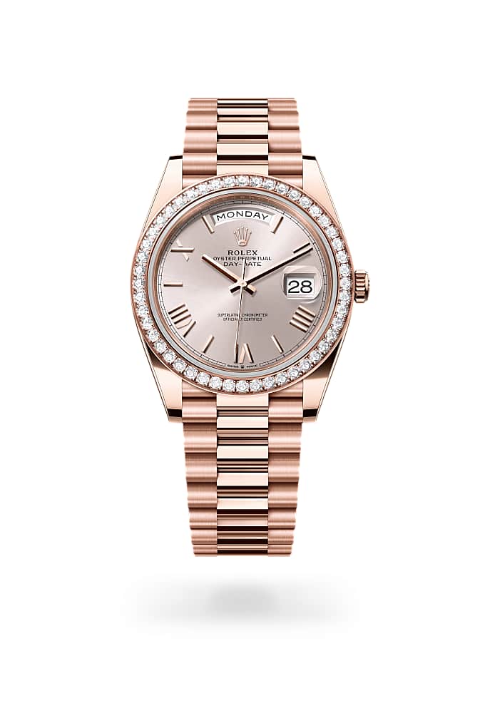 Rolex Day-Date 40 228345RBR-0008 - Oyster, 40 mm, Everose gold and diamonds