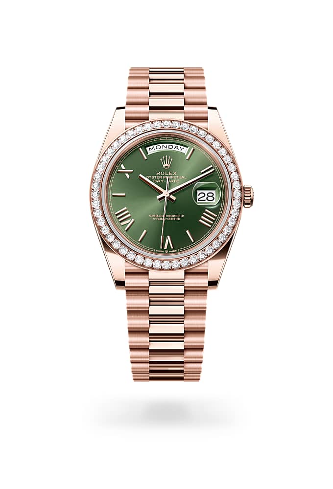 Rolex Day-Date 40 228345RBR-0011 - Oyster, 40 mm, Everose gold and diamonds