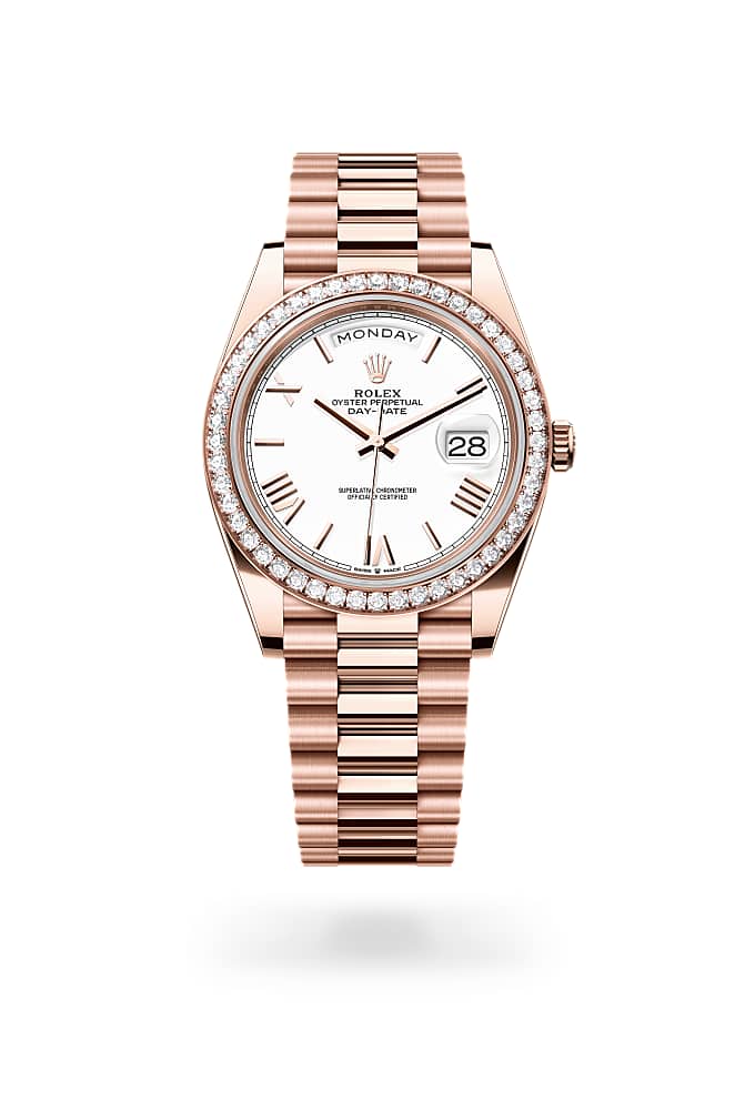 Rolex Day-Date 40 228345RBR-0012 - Oyster, 40 mm, Everose gold and diamonds
