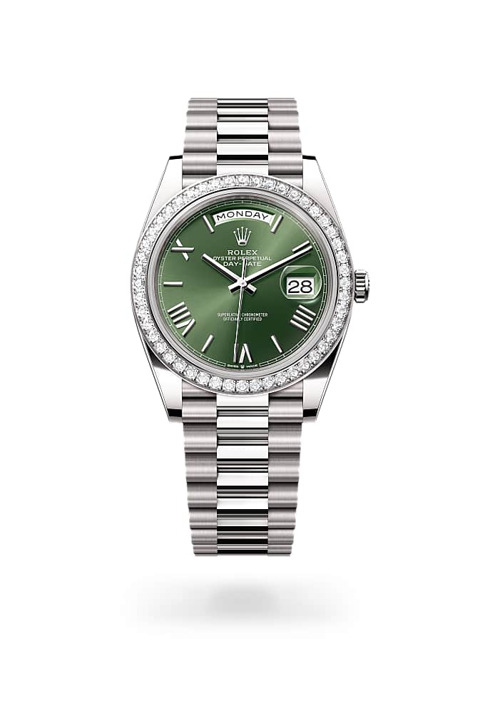 Rolex Day-Date 40 228349RBR-0030 - Oyster, 40 mm, white gold and diamonds