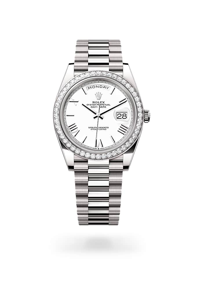 Rolex Day-Date 40 228349RBR-0039 - Oyster, 40 mm, white gold and diamonds