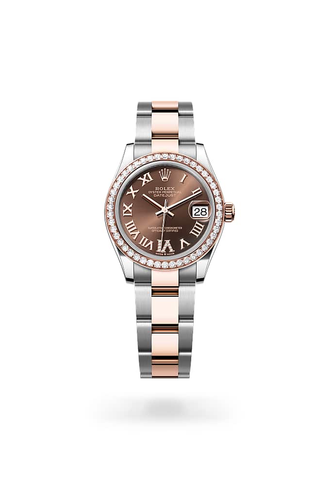 Rolex Datejust 31 278381RBR-0005 - Oyster, 31 mm, Oystersteel, Everose gold and diamonds