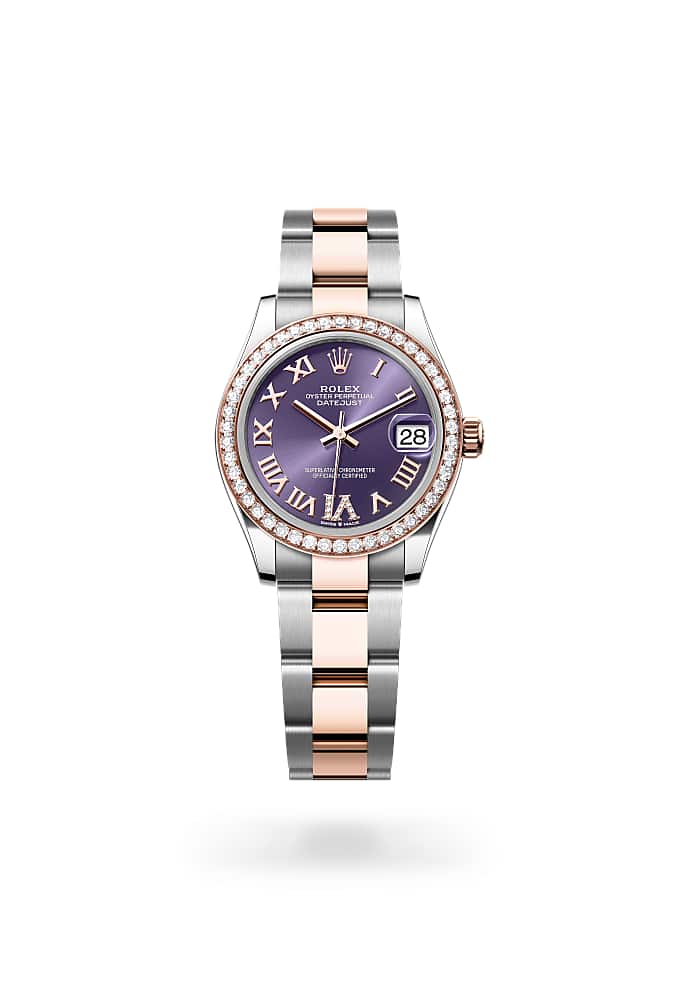 Rolex Datejust 31 278381RBR-0019 - Oyster, 31 mm, Oystersteel, Everose gold and diamonds