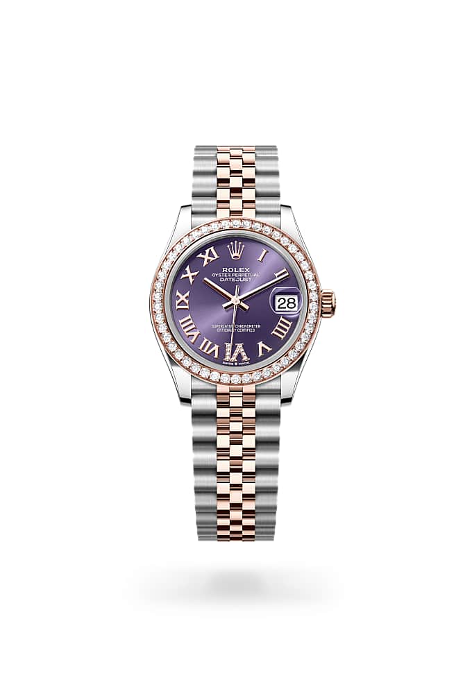Rolex Datejust 31 278381RBR-0020 - Oyster, 31 mm, Oystersteel, Everose gold and diamonds