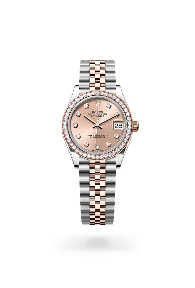 Rolex Datejust 31 278381RBR-0024 - Oyster, 31 mm, Oystersteel, Everose gold and diamonds