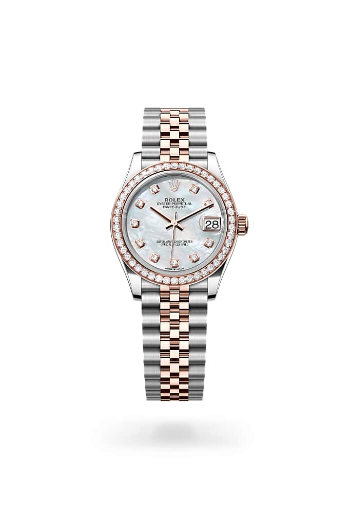 Rolex Datejust 31 278381RBR-0026 - Oyster, 31 mm, Oystersteel, Everose gold and diamonds