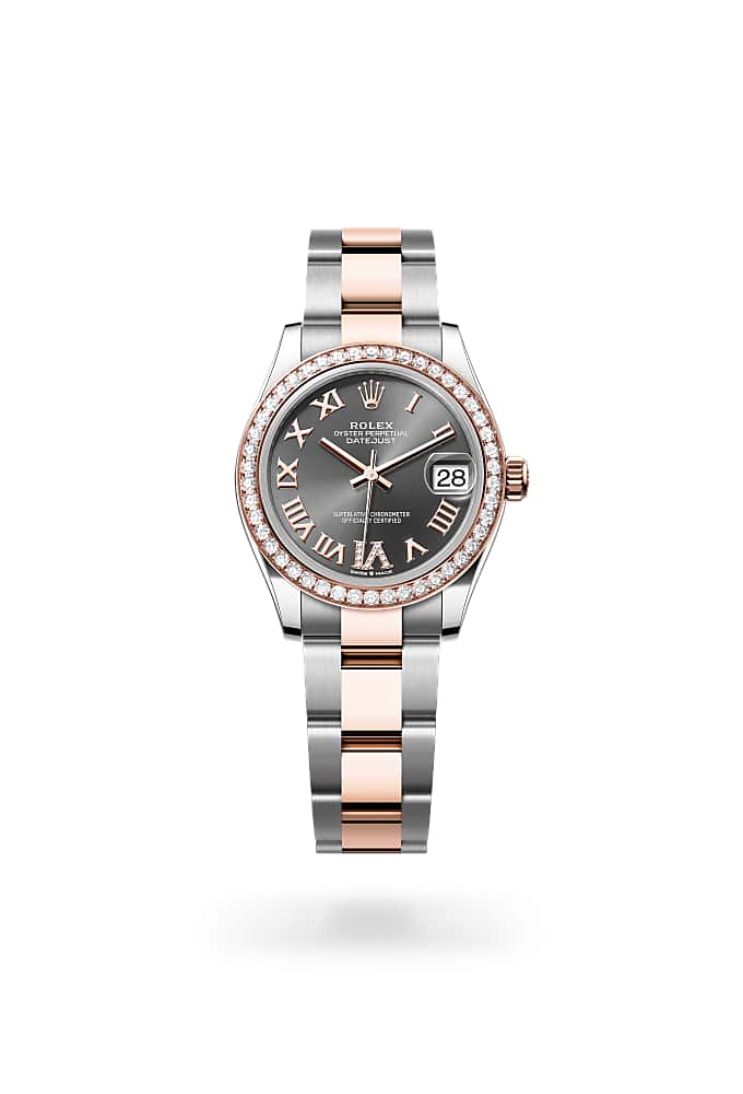 Rolex Datejust 31 278381RBR-0029 - Oyster, 31 mm, Oystersteel, Everose gold and diamonds