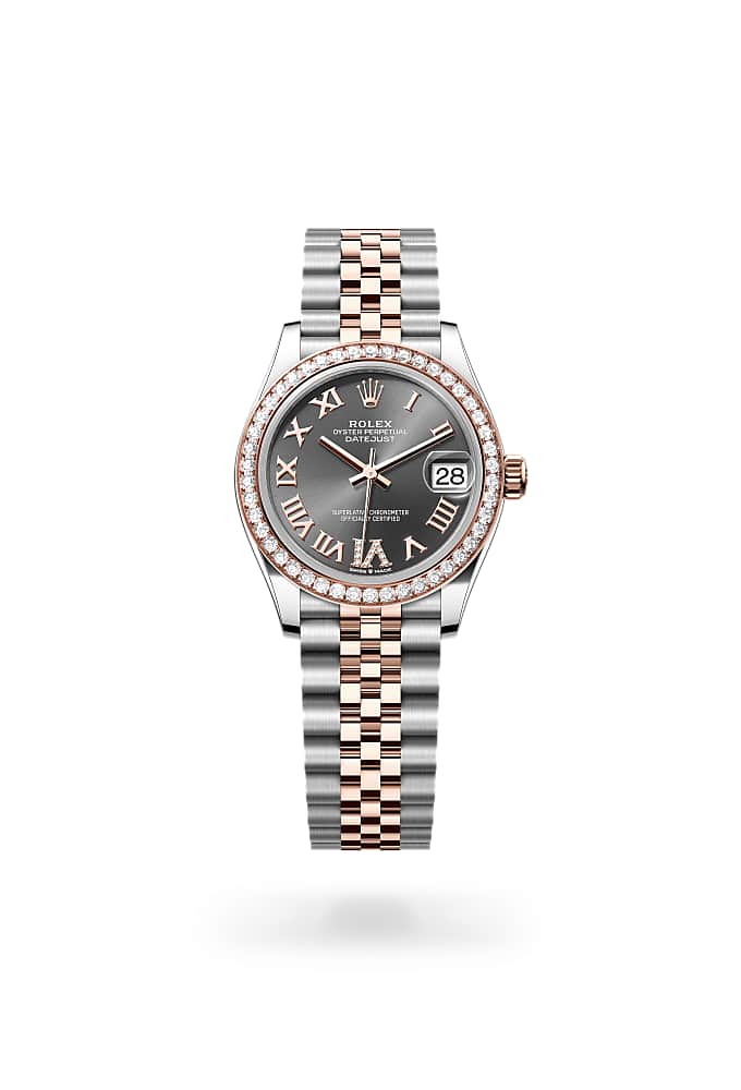 Rolex Datejust 31 278381RBR-0030 - Oyster, 31 mm, Oystersteel, Everose gold and diamonds