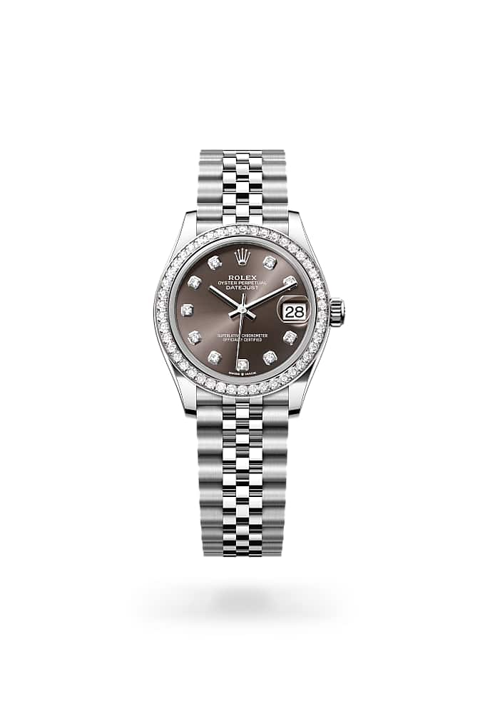 Rolex Datejust 31 278384RBR-0010 - Oyster, 31 mm, Oystersteel, white gold and diamonds