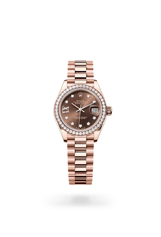Rolex Lady-Datejust 279135RBR-0001 - Oyster, 28 mm, Everose gold and diamonds