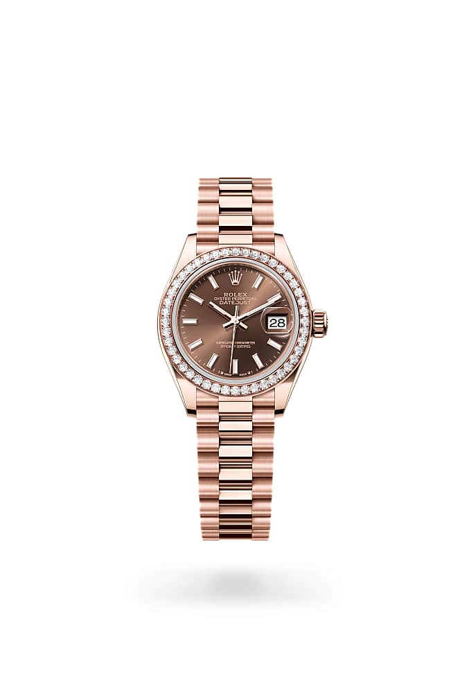 Rolex Lady-Datejust 279135RBR-0005 - Oyster, 28 mm, Everose gold and diamonds
