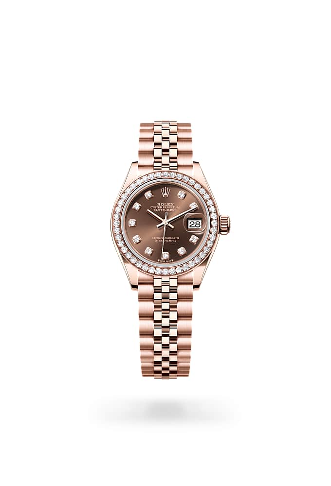 Rolex Lady-Datejust 279135RBR-0018 - Oyster, 28 mm, Everose gold and diamonds