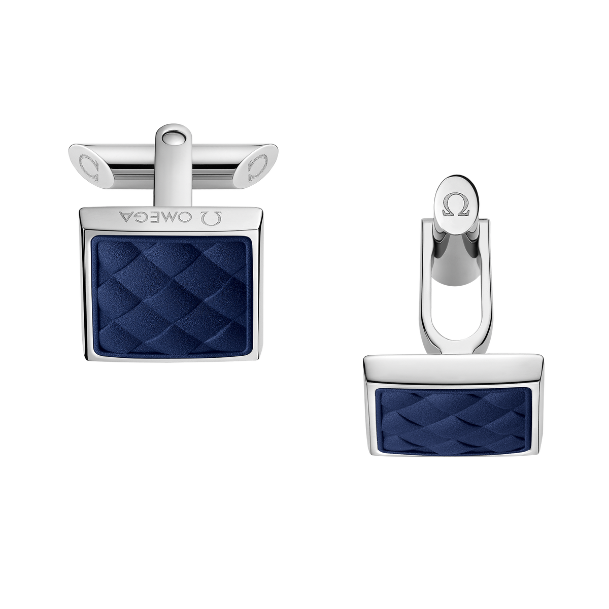OMEGA Aqua Cufflinks, rubber, stainless steel - C92STA0509005 - View 1