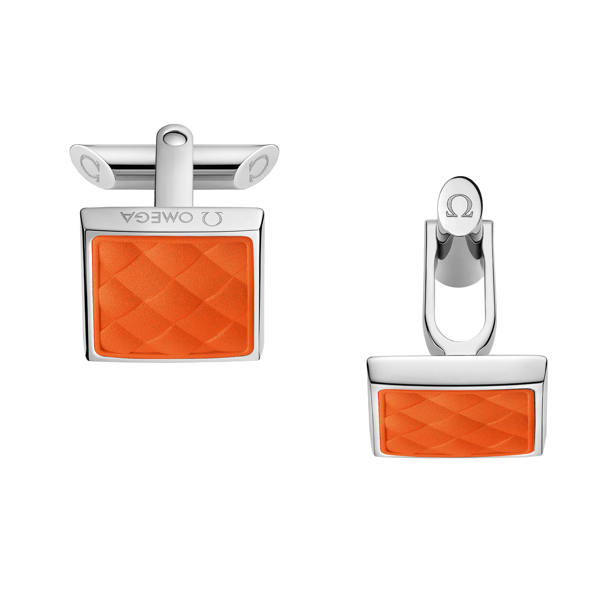 OMEGA Aqua Cufflinks, rubber, stainless steel - C92STA0509105 - View 1