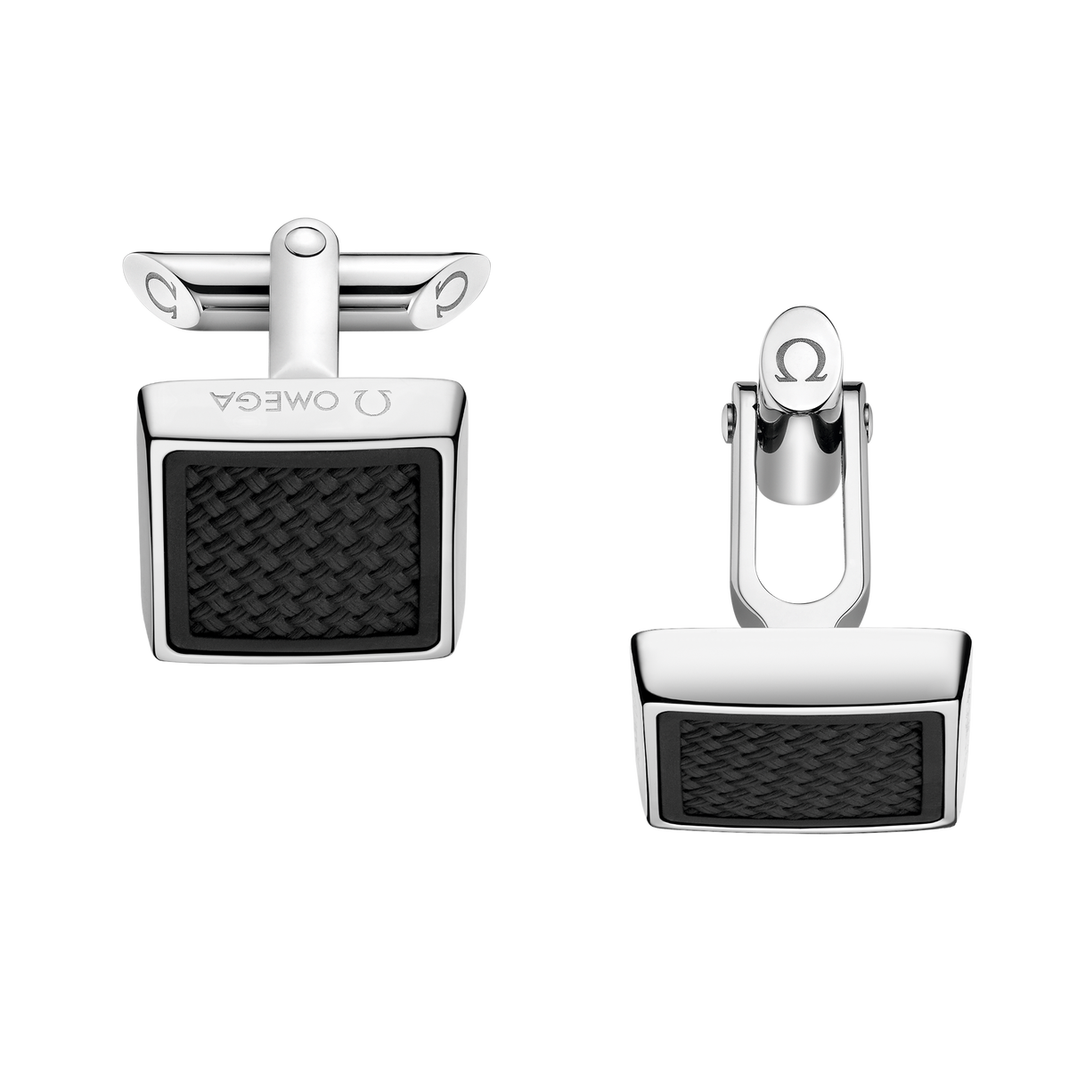 OMEGA Aqua Cufflinks, rubber, stainless steel - CA05ST0000105 - View 1