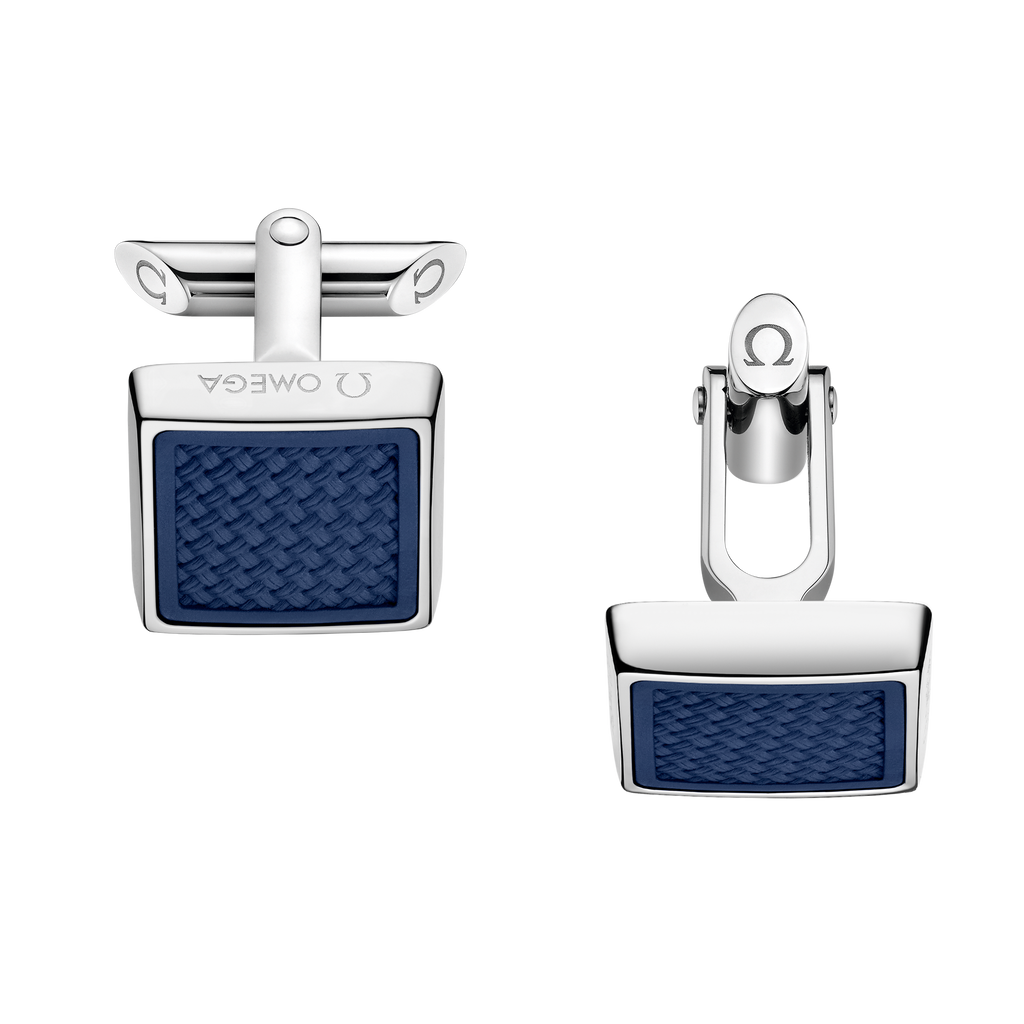 OMEGA Aqua Cufflinks, rubber, stainless steel - CA05ST0000205 - View 1