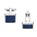 OMEGA Aqua Cufflinks, rubber, stainless steel - CA05ST0000205 - View 1