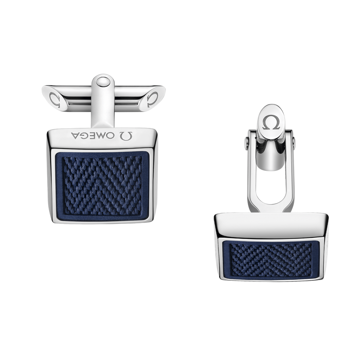 OMEGA Aqua Cufflinks, rubber, stainless steel - CA05ST0000405 - View 1