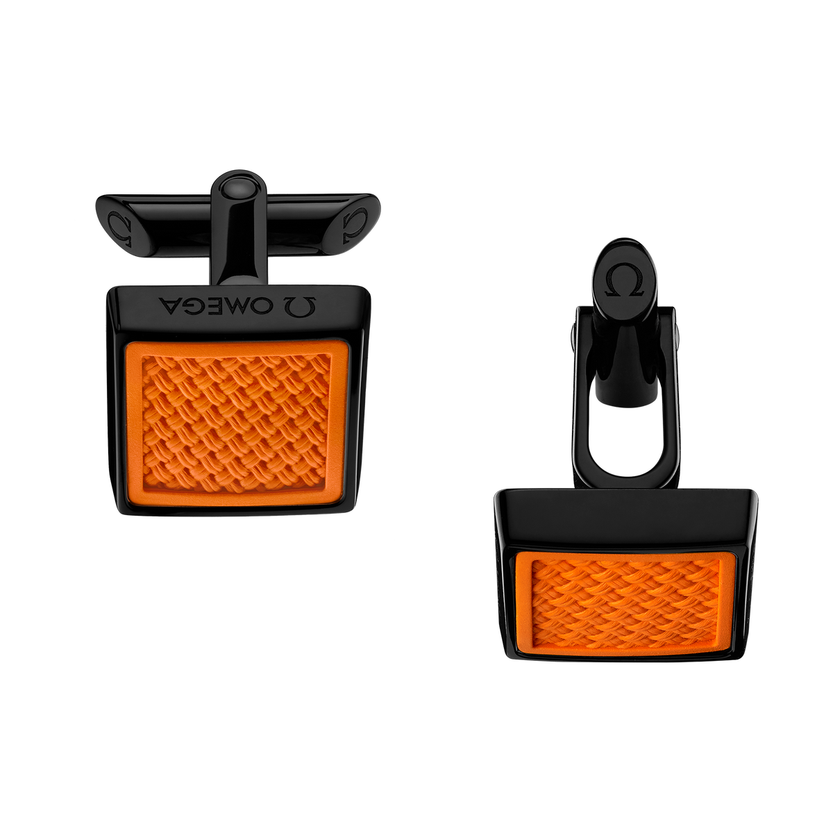 OMEGA Aqua Cufflinks, rubber, stainless steel - CA05ST0000505 - View 1
