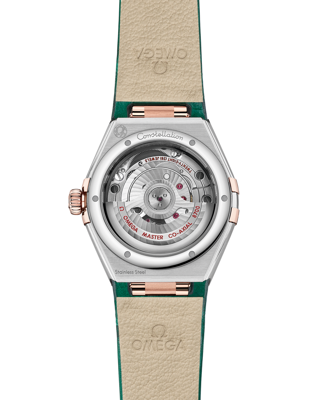 Constellation 29 mm, steel - Sedna™ gold on leather strap - 13128292099001 - View 2