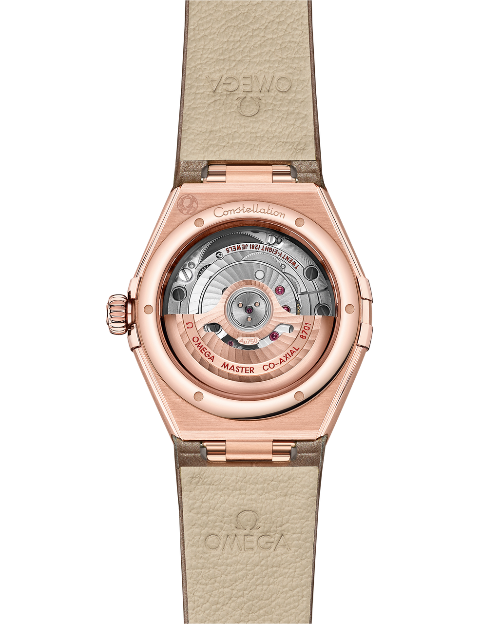 Constellation 29 mm, Sedna™ gold on leather strap - 13158292052002 - View 2