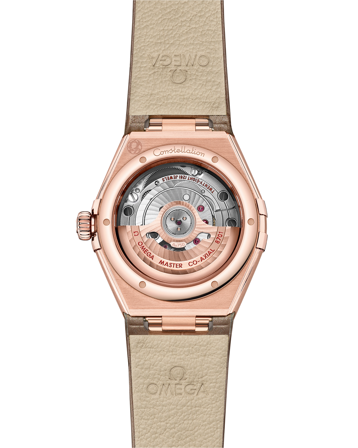 Constellation 29 mm, Sedna™ gold on leather strap - 13158292052002 - View 2