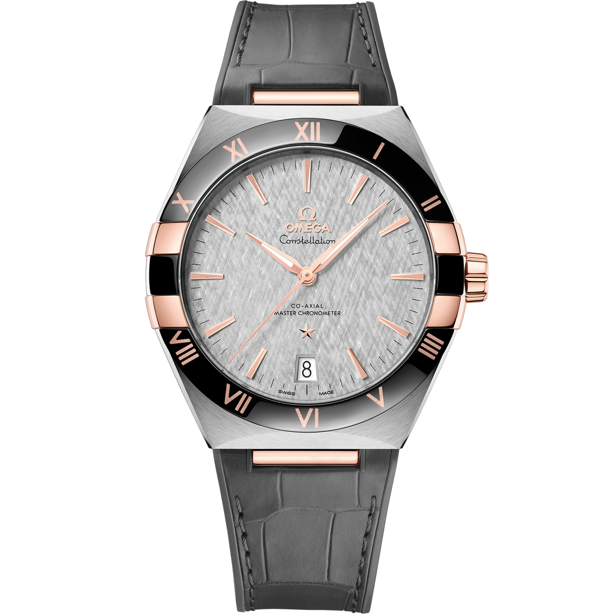 Constellation 41 mm, steel - Sedna™ gold on leather strap - 13123412106001 - View 1