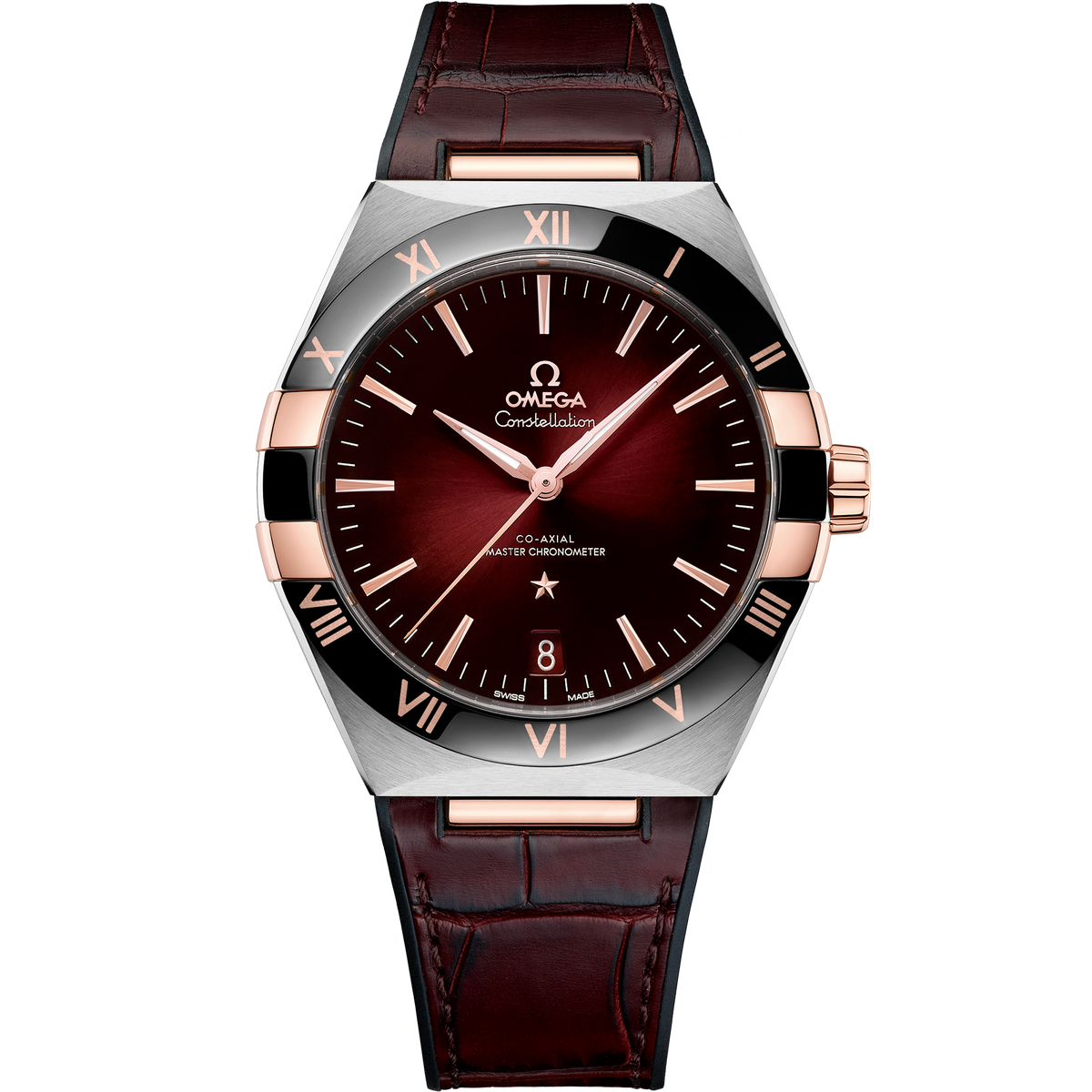 Constellation 41 mm, steel - Sedna™ gold on leather strap - 13123412111001 - View 1