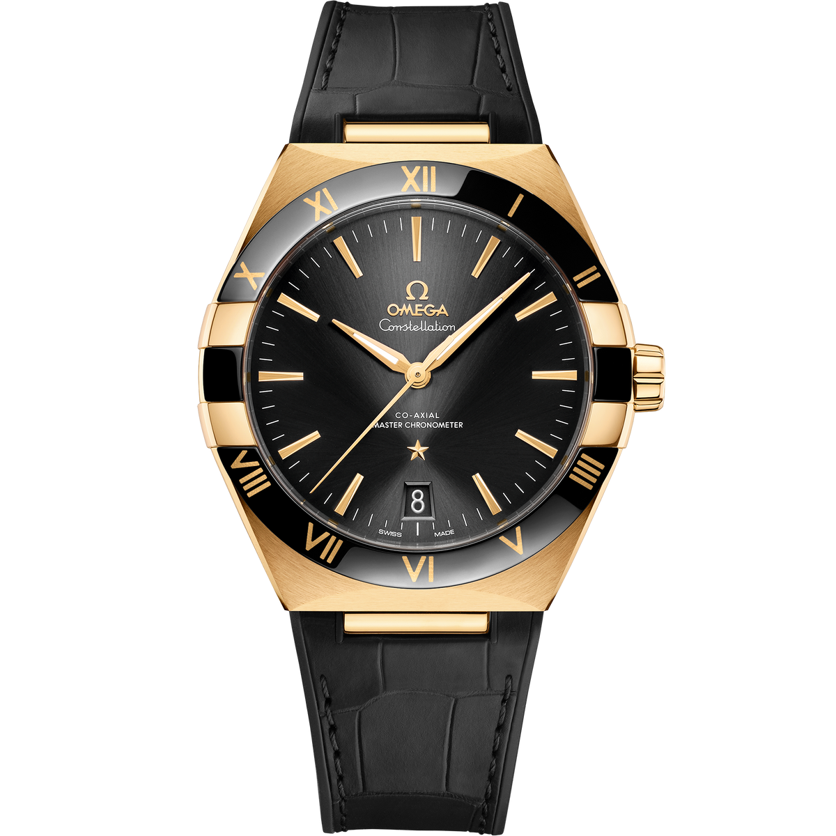 Constellation 41 mm, yellow gold on leather strap - 13163412101001 - View 1