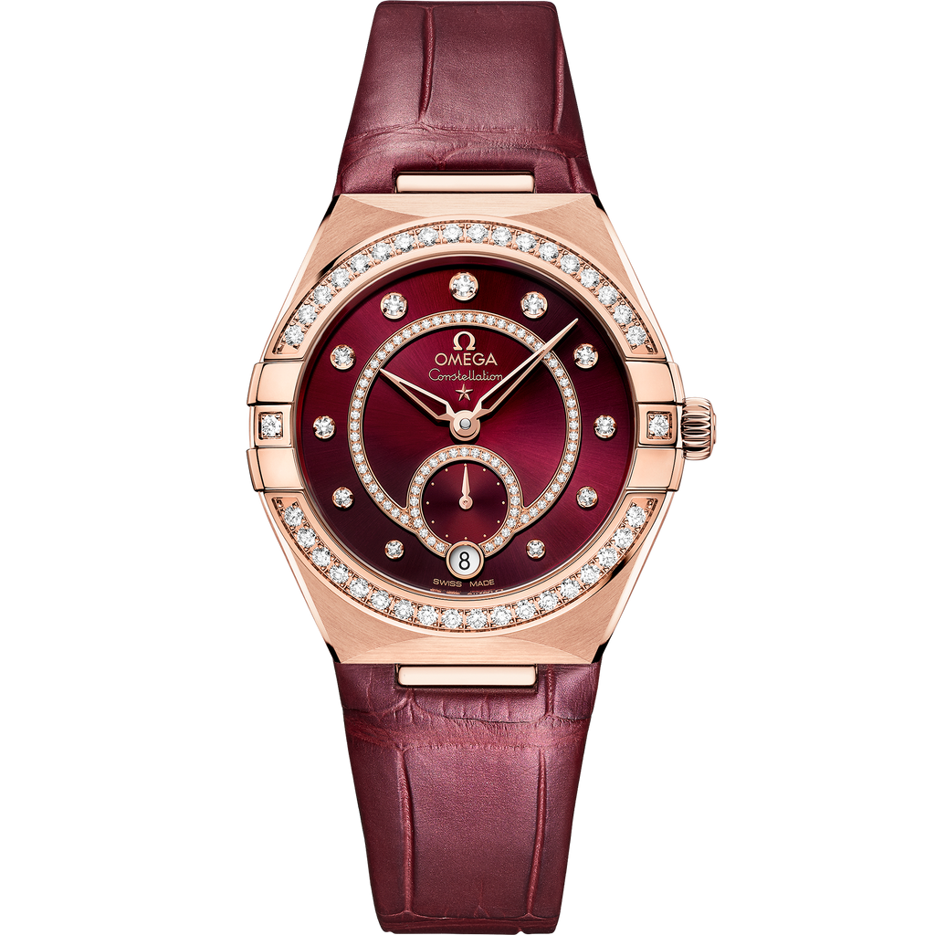 Constellation 34 mm, Sedna™ gold on leather strap - 13158342061001 - View 1