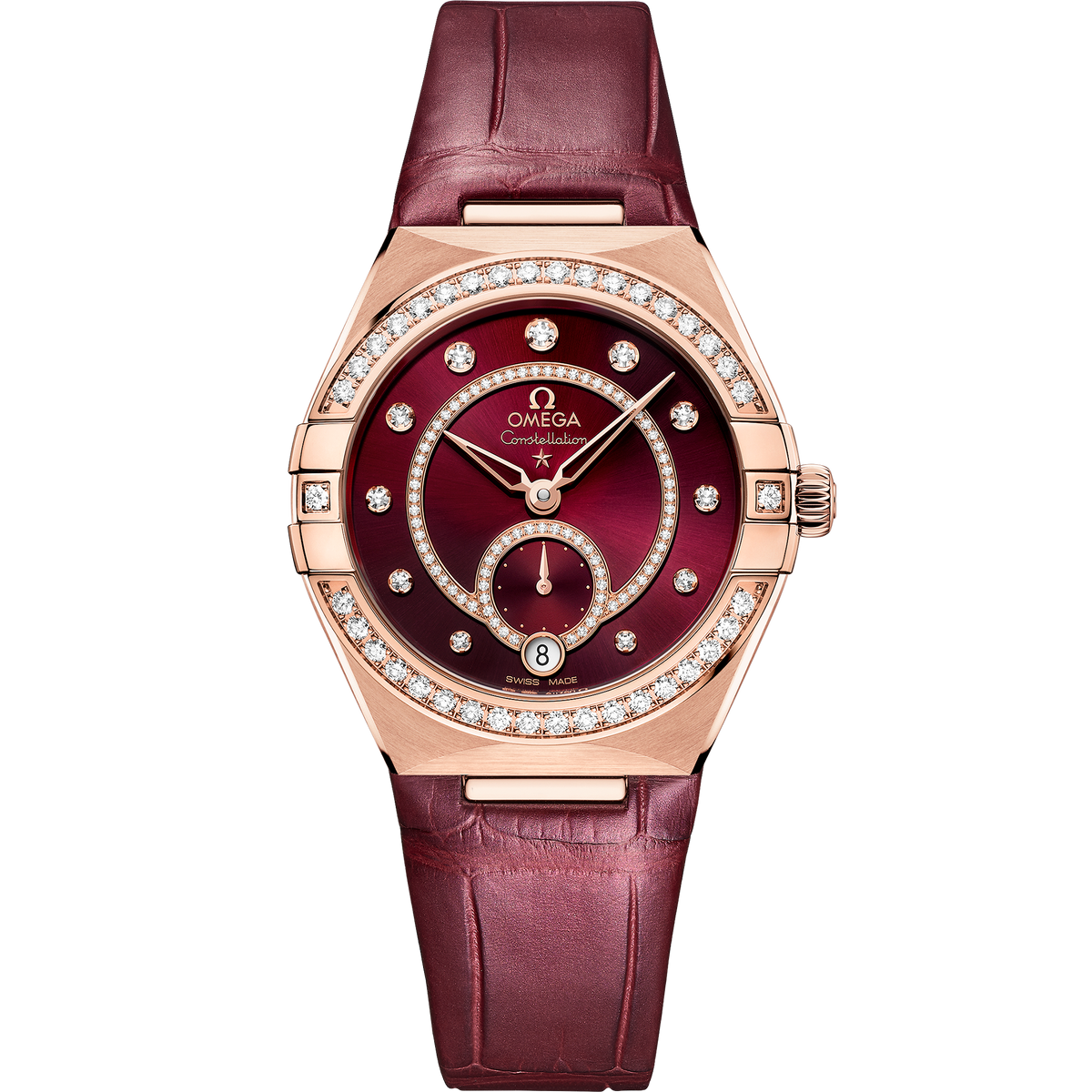 Constellation 34 mm, Sedna™ gold on leather strap - 13158342061001 - View 1