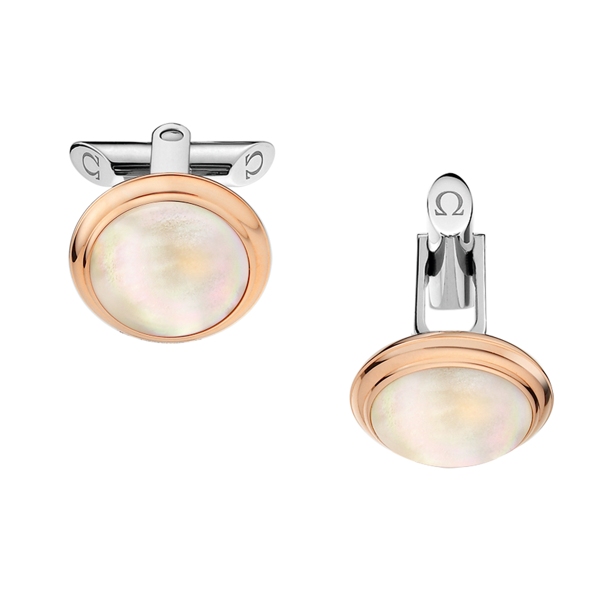 De Ville Cufflinks, 18k red gold, mother-of-pearl, stainless steel - C94DGA0204005 - View 1