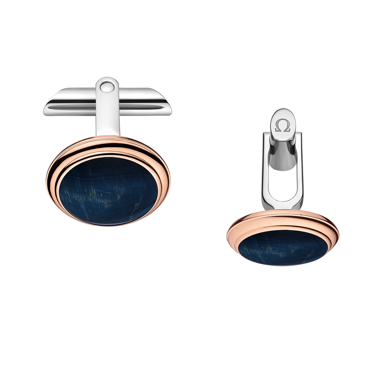 De Ville Cufflinks, 18k red gold, eyes of hawk, stainless steel - CA02DG0700105 - View 1