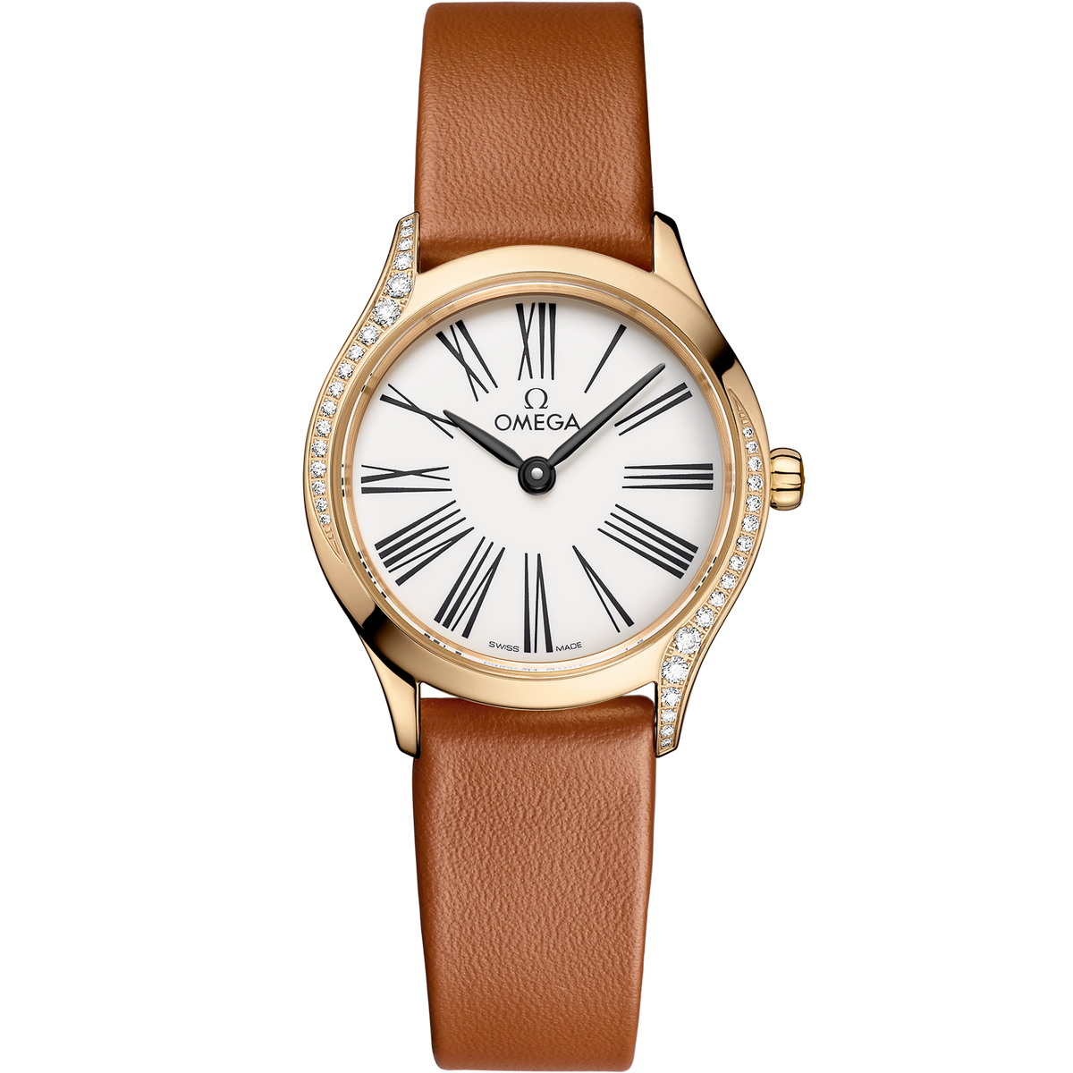 De Ville Mini Trésor 26 mm, Moonshine™ gold on leather strap - 42857266004004 - View 1