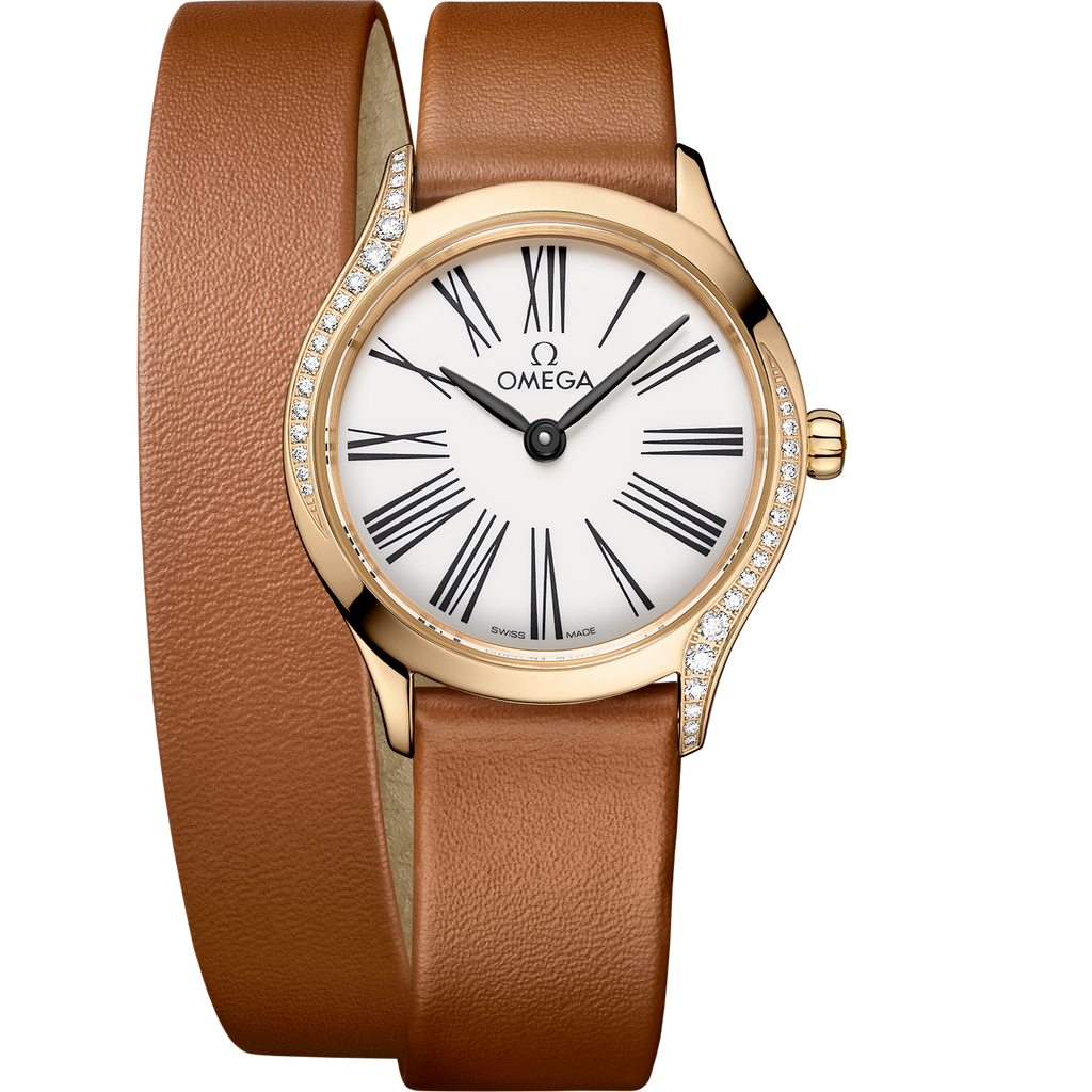 De Ville Mini Trésor 26 mm, Moonshine™ gold on leather strap - 42857266004005 - View 1