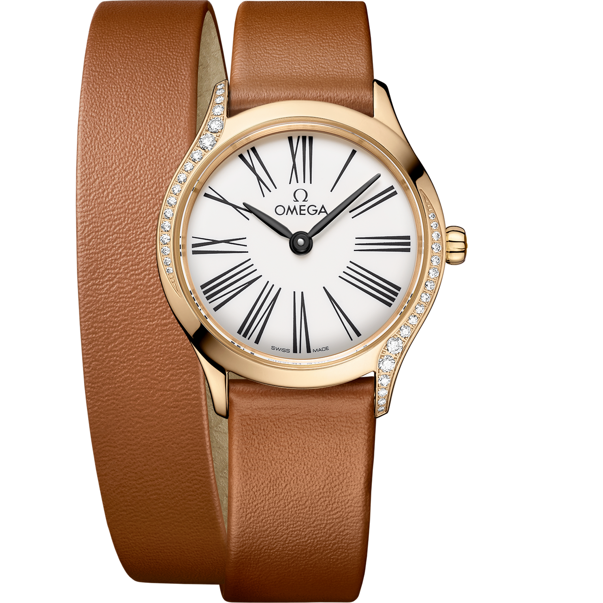 De Ville Mini Trésor 26 mm, Moonshine™ gold on leather strap - 42857266004005 - View 1