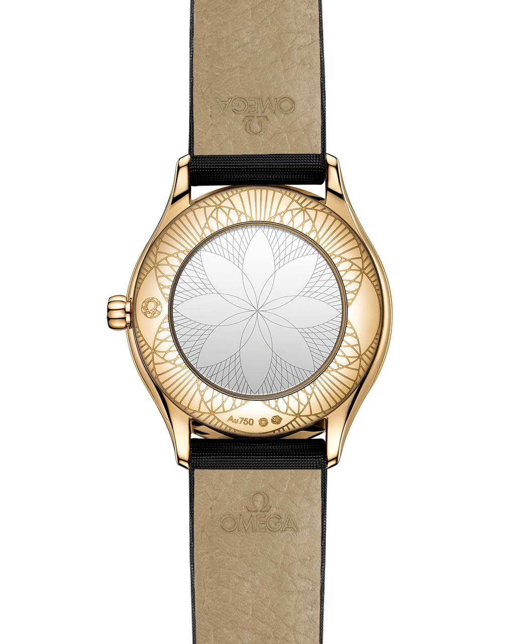 De Ville Mini Trésor 26 mm, Moonshine™ gold on fabric strap - 42857266099001 - View 2