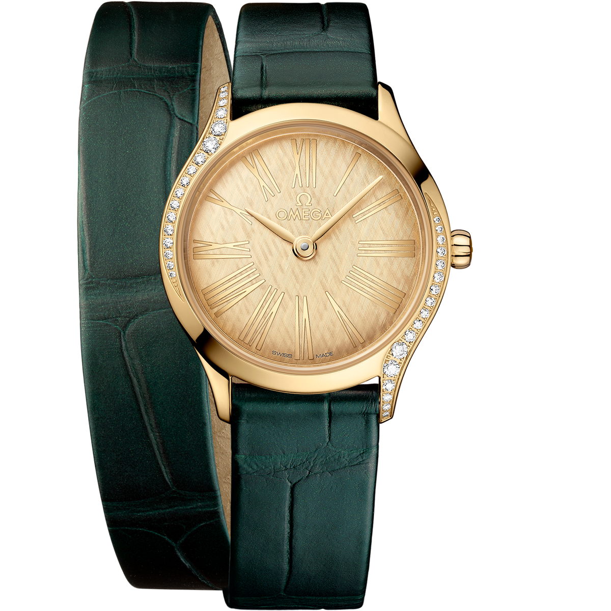 De Ville Mini Trésor 26 mm, Moonshine™ gold on alligator - 42858266099002 - View 1